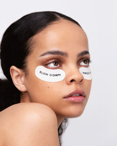 Our Slow Down reusable eye mask in the colour cream.