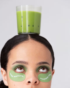 The perfect shade of matcha - our iced matcha reusable eye mask in the shade matcha.