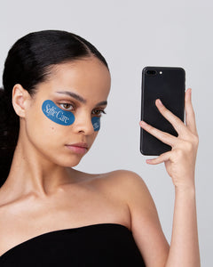 For the self-care obsessed. Our Selfie Care reusable eye mask in the colour deep blue.